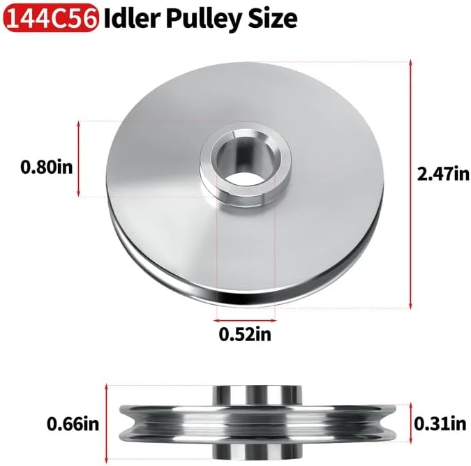 Pulems Garage Door Parts Opener Pulley 144C56, Aluminum Metal Pulley Compatible with Chamberlain, LiftMaster, Craftsman Opener Models - Replacement Cable Chain Drive Pulley Assembly for 1/2 & 1/3 HP Openers - Image 3